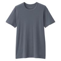 無印良品 メンズ　紳士 あったか綿 クルーネック半袖Ｔシャツ 紳士Ｓ ダークグレー 良品計画