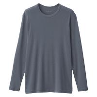 無印良品 メンズ　紳士 あったか綿 クルーネック長袖Ｔシャツ 紳士Ｓ ダークグレー 良品計画