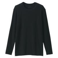 無印良品 メンズ　紳士 あったか綿 クルーネック長袖Ｔシャツ 紳士Ｍ 黒 良品計画
