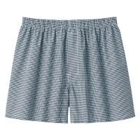 無印良品 メンズ　紳士 綿ブロード 前開き トランクス 紳士Ｓ ダークネイビーチェック 良品計画