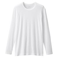 無印良品 メンズ　紳士 あったか綿 クルーネック長袖Ｔシャツ 紳士Ｍ 白 良品計画