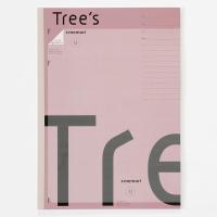日本ノート Tree'sノート A4 PメモリU罫8mm 40枚スモークピンク　 TRPUA4 1冊