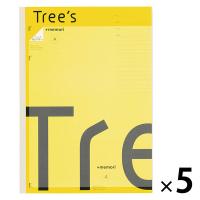 日本ノート Tree'sノート A4 PメモリA罫7mm 40枚 イエロー TRPAA4 1セット（1冊×5）