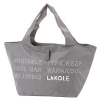 レディース 折り畳みバッグ BIG保冷保温エコバッグ グレー LAKOLE/ラコレ