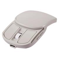 ナカバヤシ 無線静音 充電スライド式コンパクト 5ボタン BlueLEDマウス グレージュ MUS-RKF235GY 1個