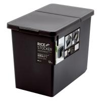 S 密閉米びつ 12kg ブラック A7514BK 1個 アスベル