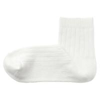 無印良品 レディース 婦人 足なり直角 履き口やわらか 太リブショート丈靴下 ２３〜２５ｃｍ オフ白 良品計画
