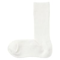 無印良品 レディース 婦人 足なり直角 リブ編み靴下 ２３〜２５ｃｍ オフ白 良品計画