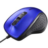 バッファロー 有線BlueLED光学式マウス 静音/5ボタン/D BSMBU300BL 1台