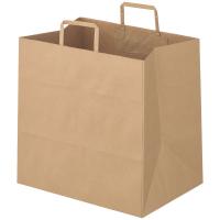 アスクル 平紐クラフト紙手提袋ベーシックタイプ 350×350×250 茶無地  1袋50枚入 オリジナル