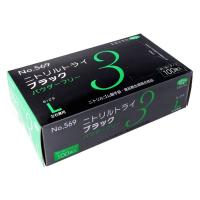 エブノ No.569ニトリルトライ3ブラック パウダーフリー Lサイズ 4520951014278 1箱(100枚)