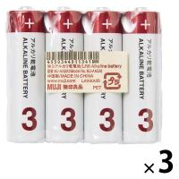 無印良品 単３アルカリ乾電池 ＭＪーＡＡＳＡ１ 1セット（1個（4本入）×3） 良品計画
