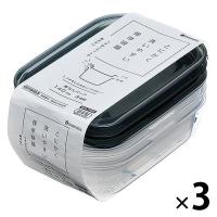 保存容器 楽ちん 角型140ml クリアー ブラック 黒 #1833 3組（3個入×3） イノマタ化学