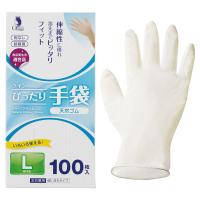 【使いきり手袋】 宇都宮製作 クイン ぴったり天然ゴム L NR0501PFーNB 1箱（100枚）