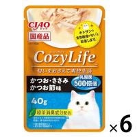 いなば チャオ コージーライフ キャットフード 猫 かつお・ささみ かつお節味 国産 40g 6袋 ウェット パウチ