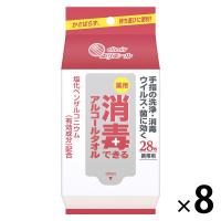 ウェットティッシュ 【アルコール消毒】【携帯用】【28枚入】エリエール 薬用消毒できるアルコールタオル 1セット（8個）大王製紙