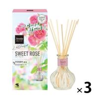 サワデー香るスティック 日比谷花壇セレクト 部屋用 本体 スウィートローズ 芳香剤 70ml 1セット（3個） 小林製薬