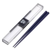 岩崎工業 箸箱 セット とっても強いケース入り 箸 18cm Hー590NV お弁当 食洗器対応 ネイビー 1個