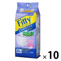 フィッティ 7DAYSマスク EXプラス やや大きめ 個包装 無香料 ホワイト 1セット（30枚入×10袋） 玉川衛材