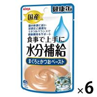 健康缶 水分補給 まぐろとかつおペースト 国産 40g 6個 アイシア キャットフード 猫用 ウェット パウチ