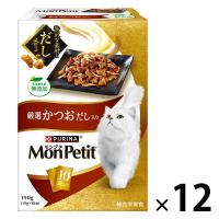 モンプチ ドライ ボックス 厳選 かつおだし入り 190g（19g×10袋）12箱 ネスレ日本 キャットフード