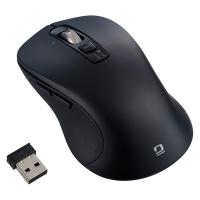 ナカバヤシ Bluetooth/USB無線 静音 5ボタン BlueLEDマウス L クロ MUS-DKF243BK 1個