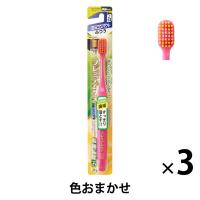 プレミアムケア ハブラシ 高歯垢除去 5列コンパクト ふつう 薄型ヘッド プラークスクラブ毛 1セット（3本）エビス