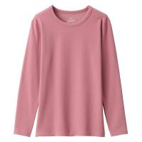【レディース】無印良品 あったか綿 厚手 クルーネック長袖Tシャツ 婦人 M ピンク 良品計画