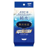 ウェットティッシュ ノンアルコール エリエールウエットティシュー純水タイプ贅沢保湿 携帯用 1個（28枚入）大王製紙