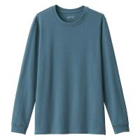 【メンズ】無印良品 あったか綿 厚手 クルーネック長袖Tシャツ 紳士 M スモーキーブルー 良品計画