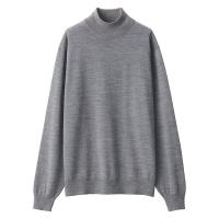 【SALE】 【メンズ】無印良品 洗えるウールハイゲージハイネックセーター 紳士 M グレー 良品計画
