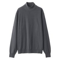 【SALE】 【メンズ】無印良品 洗えるウールハイゲージハイネックセーター 紳士 M ミディアムグレー 良品計画