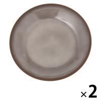 【LAKOLE/ラコレ】 まるで陶器プレート（L） グレー 1セット（2枚）