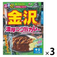るるぶ金沢 濃厚コク旨カレー中辛 180g 3個 ハチ食品