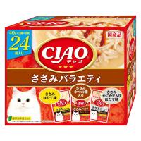 いなば CIAO チャオ ささみバラエティ 3種＜ほたて・かつお節・かにかま入ほたて＞ 国産（40g×24袋）1箱 パウチ