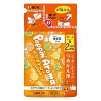 炭酸入浴剤 ポッピンアロマ 気分はずむシトラス 詰め替え 420g 1パック お湯の色 ポップイエロー（透明タイプ） アース製薬