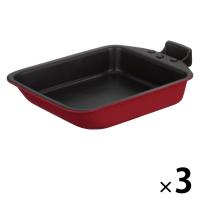 サーモス 取っ手のとれる玉子焼きフライパン 15cm IH対応 レッド KEA-015 R 1セット（3個）（取っ手別売）