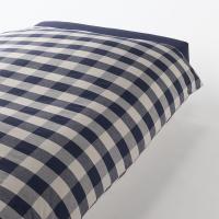【SALE】 無印良品 綿フランネル掛ふとんカバー D 190×210cm用 ネイビーチェック 良品計画