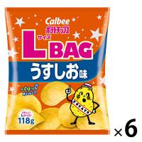 118gポテトチップスＬサイズＢＡＧうすしお味 6袋 カルビー ポテトチップス スナック菓子 おつまみ
