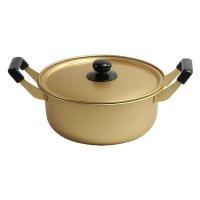 【アウトレット】ベストコ 両手鍋 アルミ 24cm 蓋付き ガス火専用 黄金 NQ-0075 1個