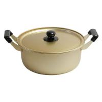 【アウトレット】ベストコ 両手鍋 アルミ 26cm 蓋付き ガス火専用 黄金 NQ-0076 1個