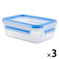 T-fal（ティファール） 保存容器 550ml レクタングル マスターシール N10142 1セット（3個）