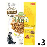 コンボ ピュア キャット まぐろ味・角切りまぐろ・かつお節添え 無添加 国産 200g（小分け2袋）3個 キャットフード