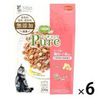 コンボ ピュア キャット まぐろ味・鶏肉・小魚添え 総合栄養食 国産 200g（小分け2袋）6個 キャットフード 猫