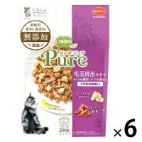 コンボ ピュア キャット 毛玉排出サポート まぐろ味・鶏肉・かつお節添え 無添加 国産 200g（小分け2袋）6個 キャットフード