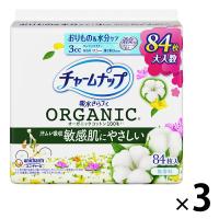 大容量 チャームナップ 吸水さらフィ オーガニックコットン100% 3cc 無香料 17.5cm 84枚×3個 ユニ・チャーム