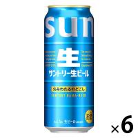 LOHACO - ビール 缶ビール サントリー生ビール 500ml 缶 6本