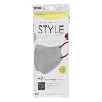 STYLEマスク バイカラー グレー×バーガンディ 1袋（5枚入）シンズ 個包装 カラーマスク