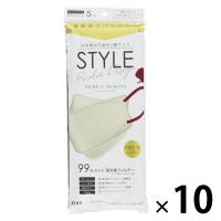 STYLEマスク バイカラー ベージュ×バーガンディ 1セット（5枚入×10袋）シンズ 個包装 カラーマスク