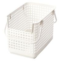 Like-it（ライクイット） スタッキングベース バスケット ワイド 洗濯かご 持ち手付き ホワイト スタッキング可能 1個